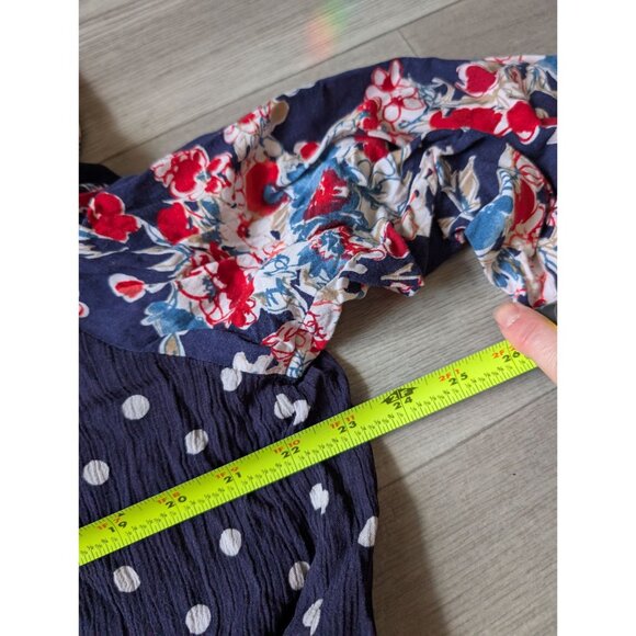 Studio Nouveau Womens 3X Polka Dot & Floral Button-Down Blouse - Picture 8 of 8